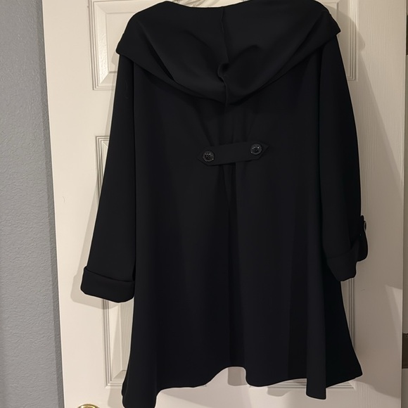 Christian Siriano black pointe A-line hooded coat jacket 3X - Picture 6 of 6